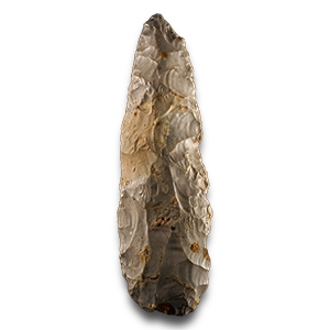Elegant Stone Age Salisbury Slender Grey Knapped Flint Adze