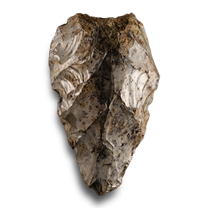 Stone Age Somme Grey Speckled White Knapped Flint Handaxe