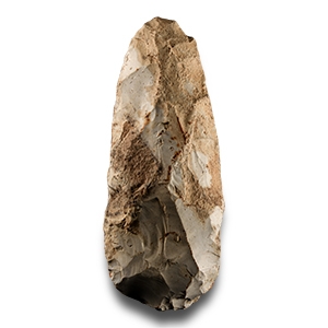 Stone Age Salisbury Grey with Cortex Knapped Flint Axe