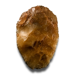 Attractive Stone Age Dordogne Orange-Brown Chalcedony Bifacially Worked Handaxe