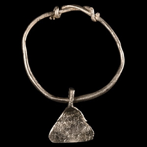 Viking Age Silver Axe-Shaped Pendant with Ring