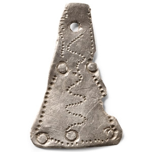 Viking Age Silver Decorated Axe-Shaped Pendant