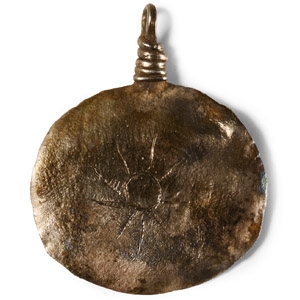 Viking Age Silver Shield-Shaped Pendant with Sun