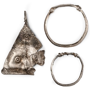 Viking Age Silver Triagular Pendant Group