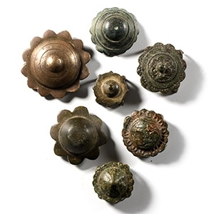 Medieval Period Bronze Equine Strap Slide and Mount Group