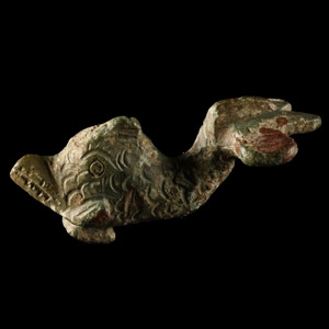 Roman Bronze Dolphin Statuette