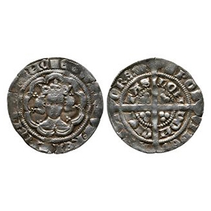 English Medieval Coins - Edward III - London - Pre Treaty AR Halfgroat