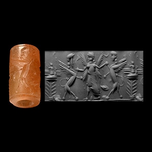 Western Asiatic Cylinder Seal with Combat Scene