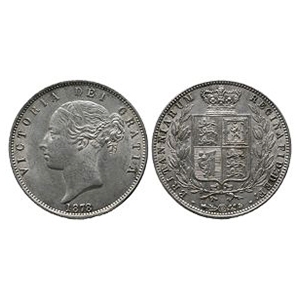 English Milled Coins - Victoria - 1878 - AR Halfcrown