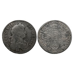 English Milled Coins - Charles II - 1671 - AR Halfcrown