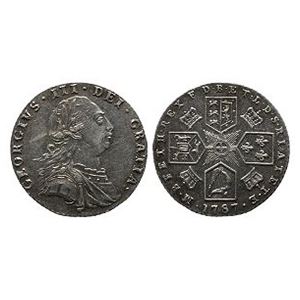 English Milled Coins - George III - 1787 (No Hearts) - AR Sixpence