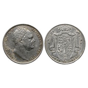 English Milled Coins - William IV - 1837 - AR Halfcrown