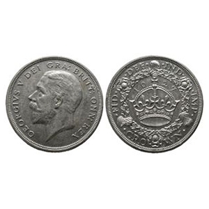 English Milled Coins - George V - 1927 - Wreath Proof Crown