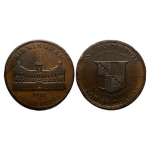 Tokens - Warwickshire - Birmingham - 1813 - AE Three Pence Workhouse Token