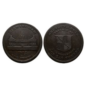 Tokens - Warwickshire - Birmingham - 1812 - AE One Penny Workhouse Token