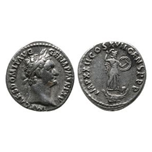 Ancient Roman Imperial Coins - Domitian - Minerva AR Denarius