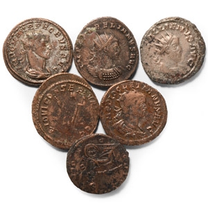 Ancient Roman Imperial Coins - Mixed Billon Antoninianus Group [6]