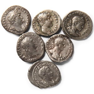 Ancient Roman Imperial Coins - Mixed Silver Denarius Group [6]