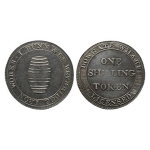Tokens - Surrey - Weybridge Iron Works - I Bunn & Co. One Shilling AR Token