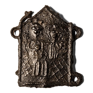 Medieval Pewter Pilgrims Badge with Church