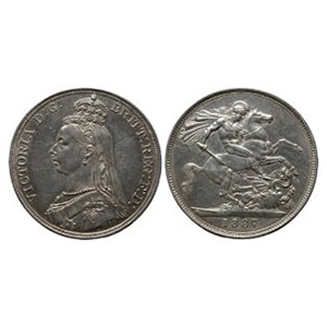 English Milled Coins - Victoria - 1887 - AR Crown
