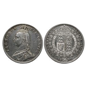 English Milled Coins - Victoria - 1887 - AR Halfcrown