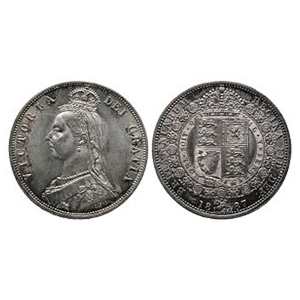 English Milled Coins - Victoria - 1887 - AR Halfcrown