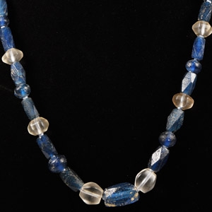 Roman Blue Cut Glass Bead Necklace