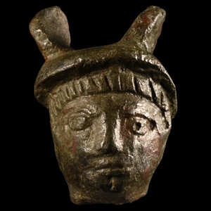 Roman Bronze Mercury Statuette Head