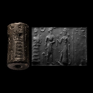 Old Babylonian Stone Cylinder Seal with Ishtar Presentation Scene