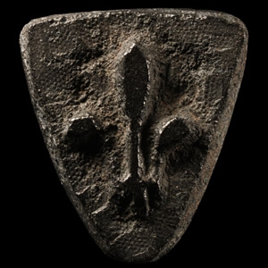Medieval Bronze Heraldic Heater-Shaped Weight