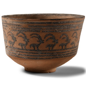 Western Asiatic Terracotta Cup with Procession of Ibexes