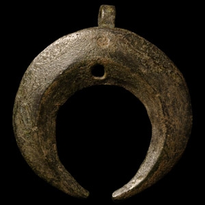 Medieval Bronze Lunar Horse Harness Pendant