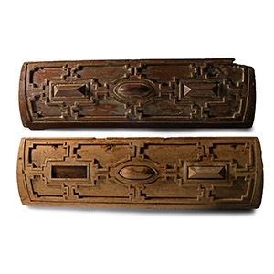 Elizabethan Carved Geometric Wood Panel Pair