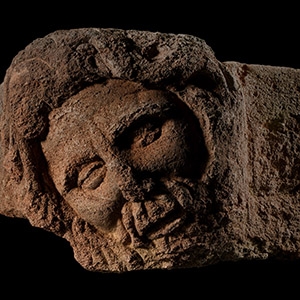 Stone Corbel with Severed Head of a Gallo-Roman
