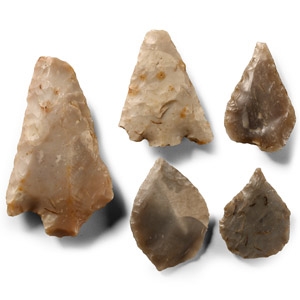 Stone Age Flint Arrowhead Collection