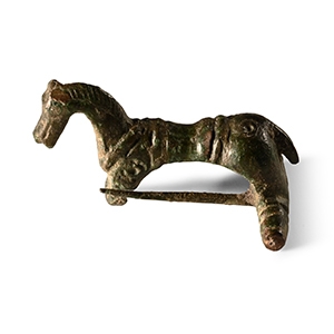 Roman Bronze Horse Brooch