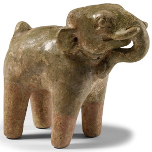 Thai Green-Glazed Elephant Figurine
