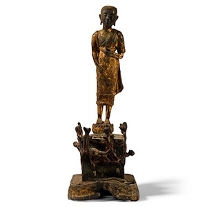Thai Gilt Bronze Deity with Ghouls