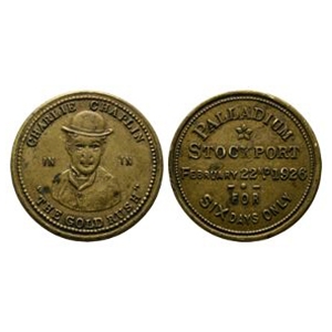Tokens - Stockport - 1926 - Charlie Chaplin AE Cinema Token