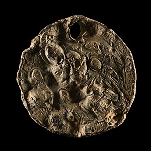 Byzantine Lead Medallion with Saints