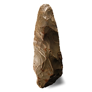 Large Stone Age Knapped Flint Handaxe