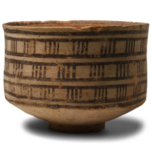 Indus Valley Mehrgarh Terracotta Cup with Ladder-Work Design