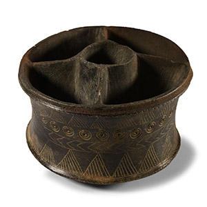 Elamite Segmented and Decorated Schist Vessel