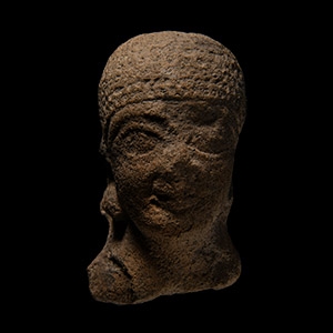 Phoenician Grey Stone Statue Head