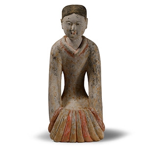 Large Chinese Han Terracotta Kneeling Figure