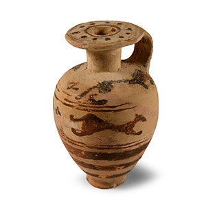 Italo-Corinthian Terracotta Piriform Juglet with Animals