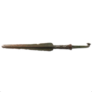 Western Asiatic Bronze Spearhead with Decorative Supports and Blood Channels
