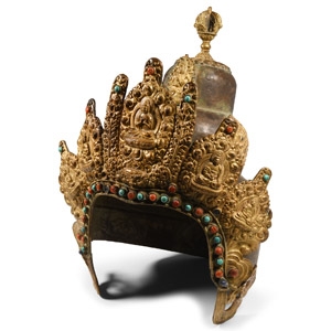 Sino-Tibetan Gilt Bronze Headdress