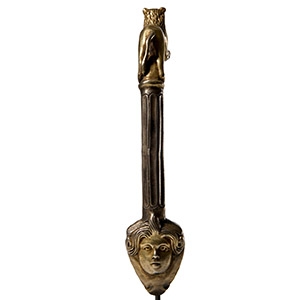 Post Classical Gilt Silver Handle with Lion and Mask